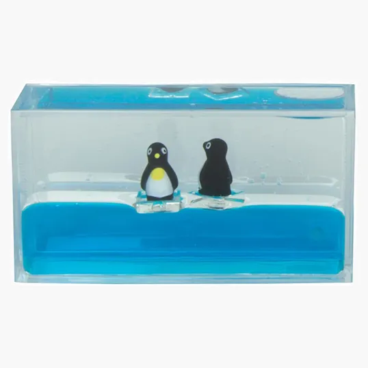 Mini Penguin Liquid Wave Paperweight — view 3