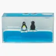 Mini Penguin Liquid Wave Paperweight — view 3