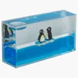 Mini Penguin Liquid Wave Paperweight — view 4