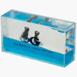 Mini Penguin Liquid Wave Paperweight