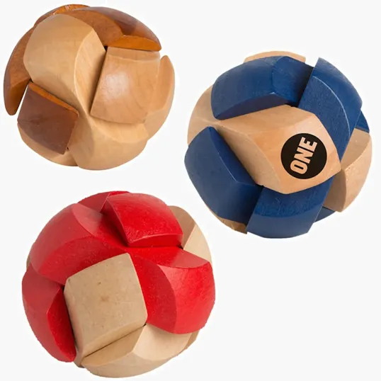 Wooden Soccer Ball Puzzle — view 3
