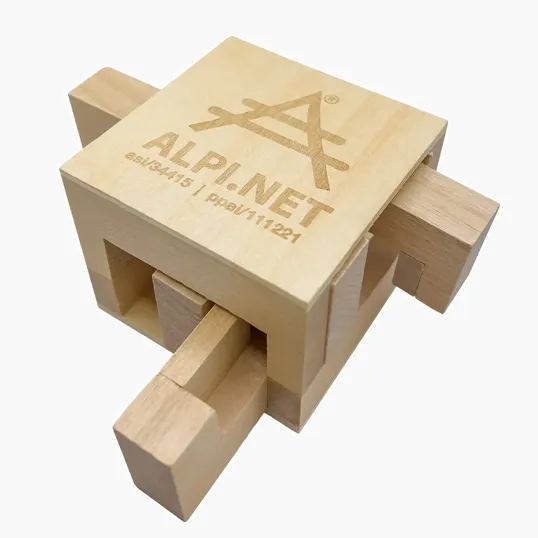 Wooden Sliding Cube Puzzle — view 2