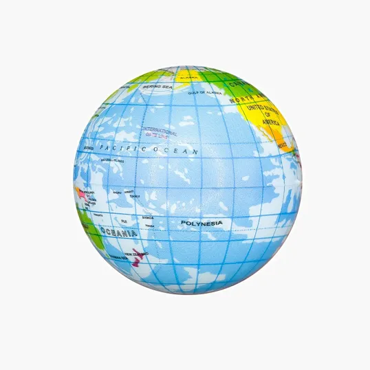 Printed Globe PU Ball 3" Stress Reliever — view 3