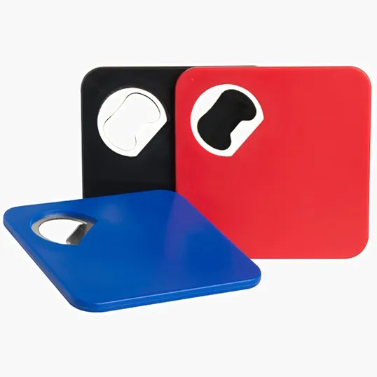 Bottle Opener Coaster, 3.25" Wood — view 2