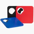 Bottle Opener Coaster, 3.25" Wood — view 2
