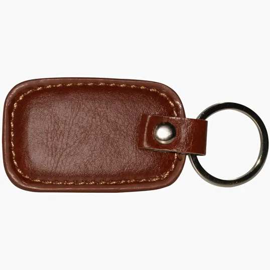 Faux Leather Rectangle Keyring — view 2
