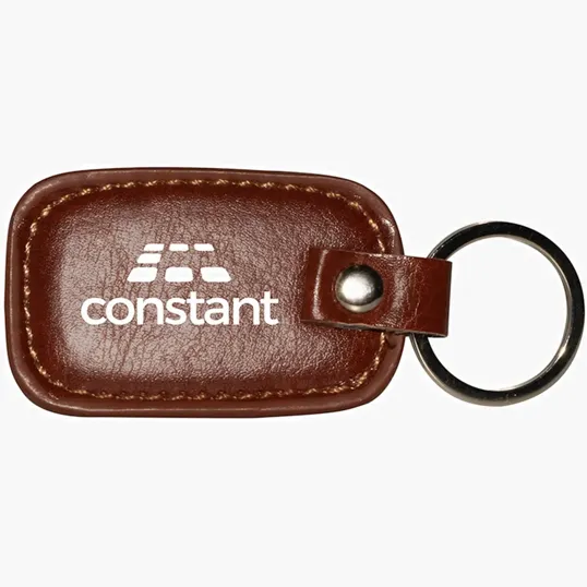 Faux Leather Rectangle Keyring