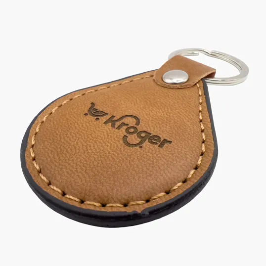 Faux Leather Teardrop Keyring — view 2