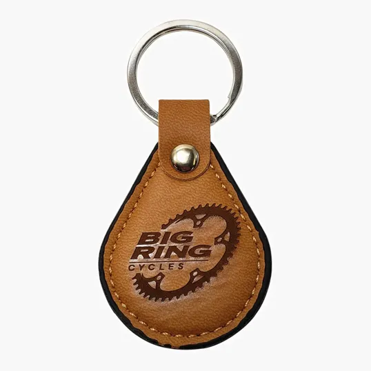Faux Leather Teardrop Keyring — view 3
