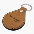 Faux Leather Teardrop Keyring