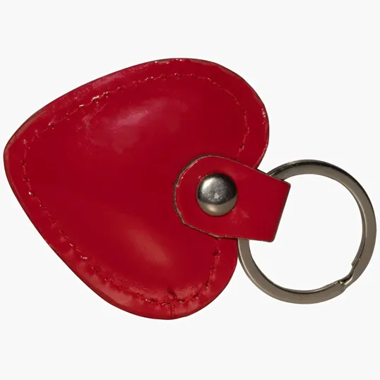 Faux Leather Heart Keyring — view 2
