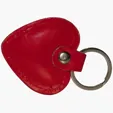 Faux Leather Heart Keyring — view 2