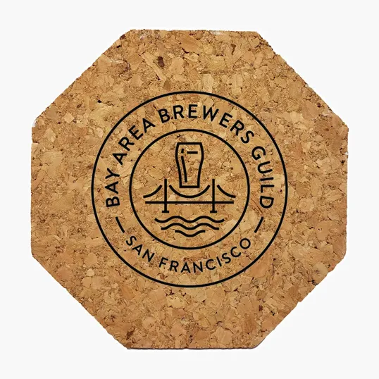 Octagon Cork Coaster — view 3