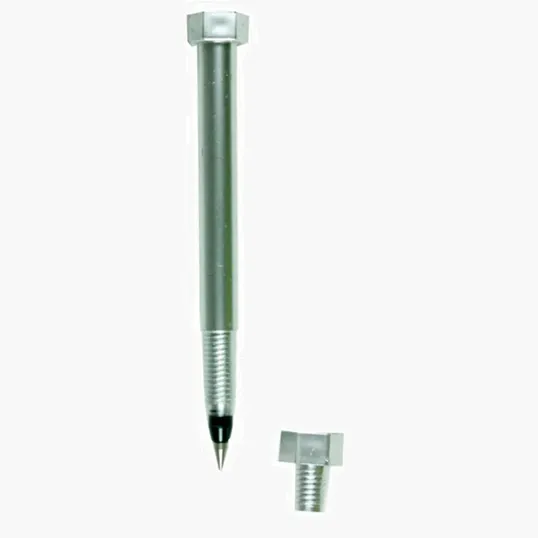 Silver Nut & Bolt Ballpoint Pen — view 2