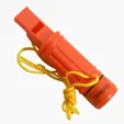 Orange Survival Tube with Whistle, Compass, and String