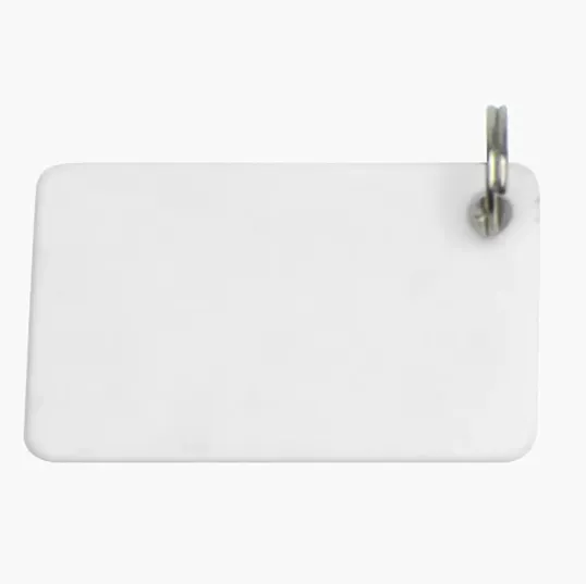 Rectangle Plastic Key Tag with Key Ring — view 2