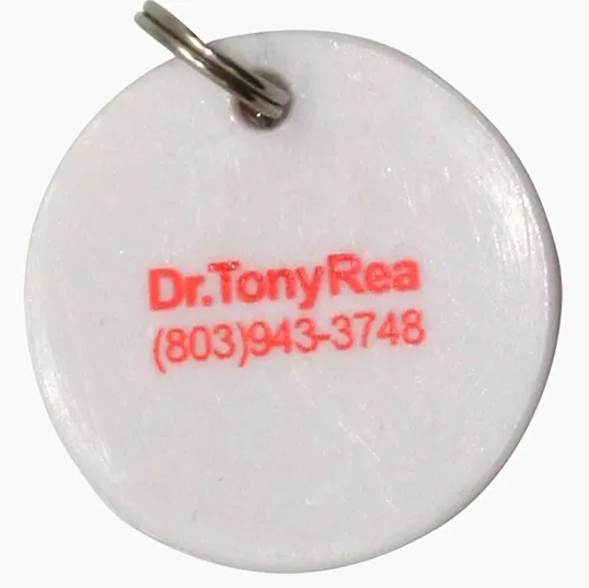 Round Key Tag Keyring, 1" x 1"