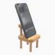 Wooden Chair Phone Holder