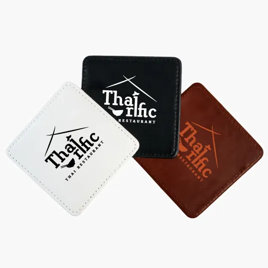 Faux Leather Square Coaster