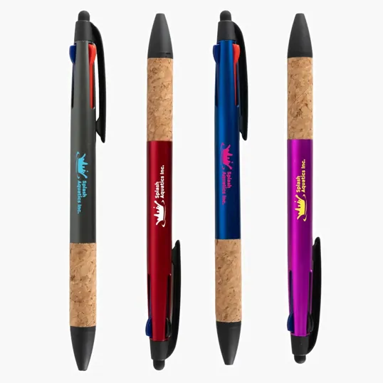 3 Color Ballpoint Pen with Cork Grip