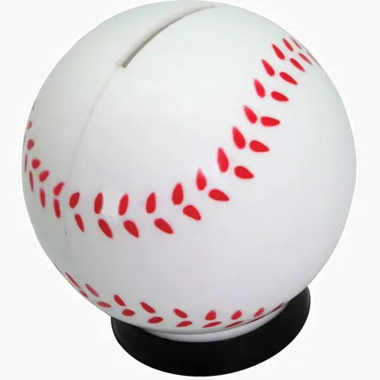 Baseball Coin Bank, 3 Inch Plastic — view 2