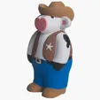 Cowboy Cow Stress Reliever — view 2