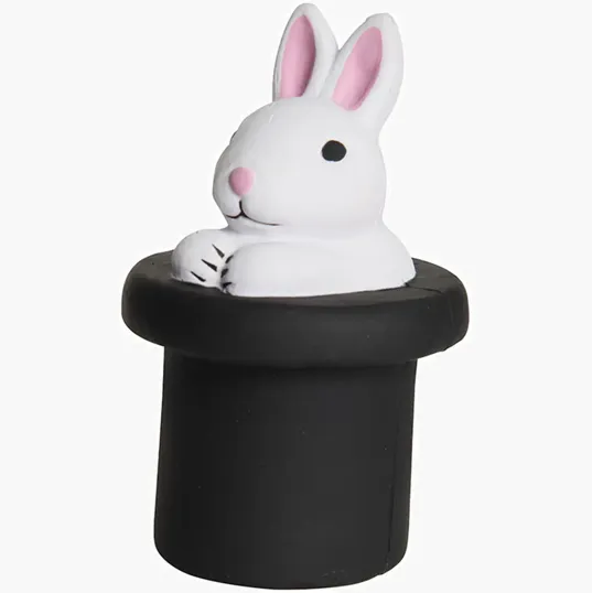 Magic White Rabbit in Top Hat Stress Reliever — view 2