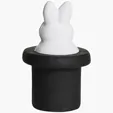 Magic White Rabbit in Top Hat Stress Reliever — view 4