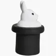 Magic White Rabbit in Top Hat Stress Reliever — view 5