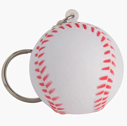 Baseball Keyring Stress Reliever with Key Chain Attachment — view 2