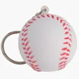 Baseball Keyring Stress Reliever with Key Chain Attachment — view 2