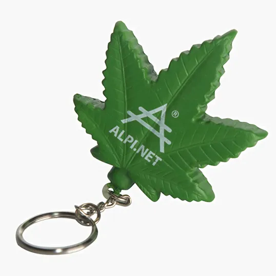 Cannabis Leaf Stress Reliever Keyring — view 2