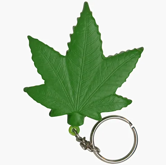 Cannabis Leaf Stress Reliever Keyring — view 3