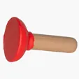 Plunger Stress Reliever, Red Polyurethane Foam — view 2