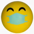 Happy PPE Emoji Stress Ball, 2.75" — view 2