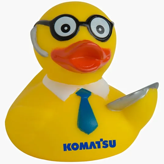 Techie Duck Novelty Rubber Duck with Glasses and Laptop — view 2
