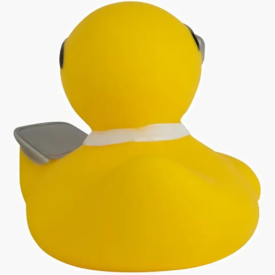 Techie Duck Novelty Rubber Duck with Glasses and Laptop — view 3