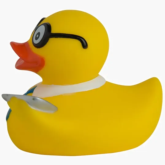 Techie Duck Novelty Rubber Duck with Glasses and Laptop — view 5