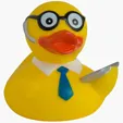 Techie Duck Novelty Rubber Duck with Glasses and Laptop