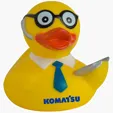 Techie Duck Novelty Rubber Duck with Glasses and Laptop — view 2