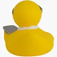 Techie Duck Novelty Rubber Duck with Glasses and Laptop — view 3