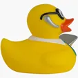 Techie Duck Novelty Rubber Duck with Glasses and Laptop — view 4