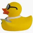 Techie Duck Novelty Rubber Duck with Glasses and Laptop — view 5