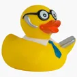 Techie Duck Novelty Rubber Duck with Glasses and Laptop — view 6
