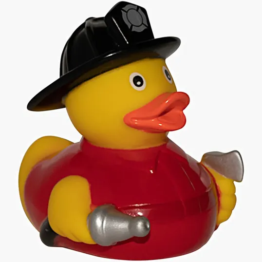 Fireman Duck Rubber Duck — view 2