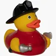 Fireman Duck Rubber Duck — view 2