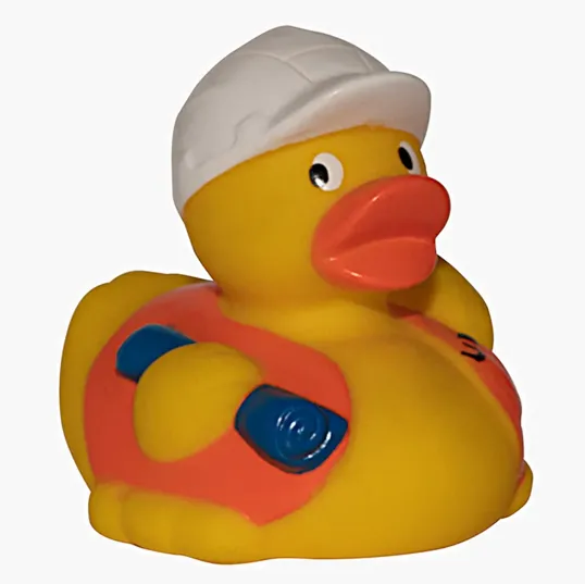 Construction Duck Rubber Duck with Safety Helmet — view 2