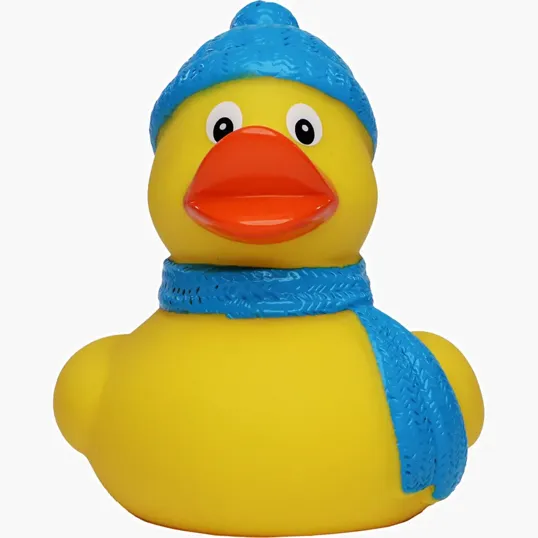 Winter Duck Rubber Duck with Scarf and Beanie — view 2