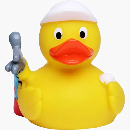 Golf Duck Rubber Duck with Visor and Clubs — view 2