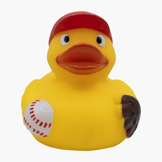 Baseball Duck Rubber Duck with Ball Cap — view 2